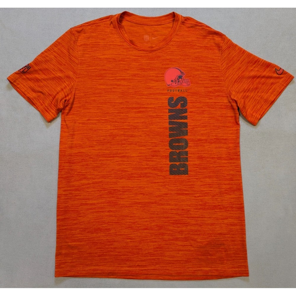 Cleveland Browns Shirt Mens Large Orange Nike Dri-Fit Training Performance NFL